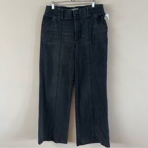 Wit & Wisdom Emma Skyrise Center Front Seam Wide Leg Jeans Ladies size 10 Black